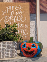 Halloween Pumpkin Decor, Jack-o-Lantern for Trick or Treat Party, Holiday Decor or Seasonal Yard Decor, Handmade Mexican Talavera Pottery