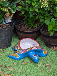 Talavera Turtle Planter, Handmade Mexican Pottery for Succulents or Flowers or Garden Decor, Ceramic Flower Pot for Outdoor or Home Decor