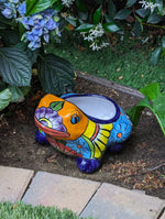 Colorful Frog Flower Pot, Ceramic Planter, Talavera Pottery, Indoor Outdoor Planter, Talavera Pot, Mexican Planter, Small Pot