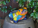 Colorful Frog Flower Pot, Ceramic Planter, Talavera Pottery, Indoor Outdoor Planter, Talavera Pot, Mexican Planter, Small Pot