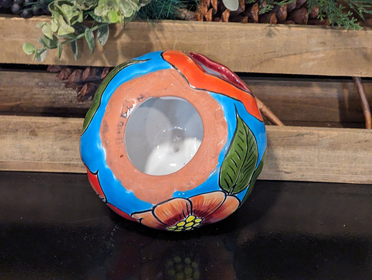 Halloween Pumpkin Decor, Jack-o-Lantern for Trick or Treat Party, Holiday Decor or Seasonal Yard Decor, Handmade Mexican Talavera Pottery