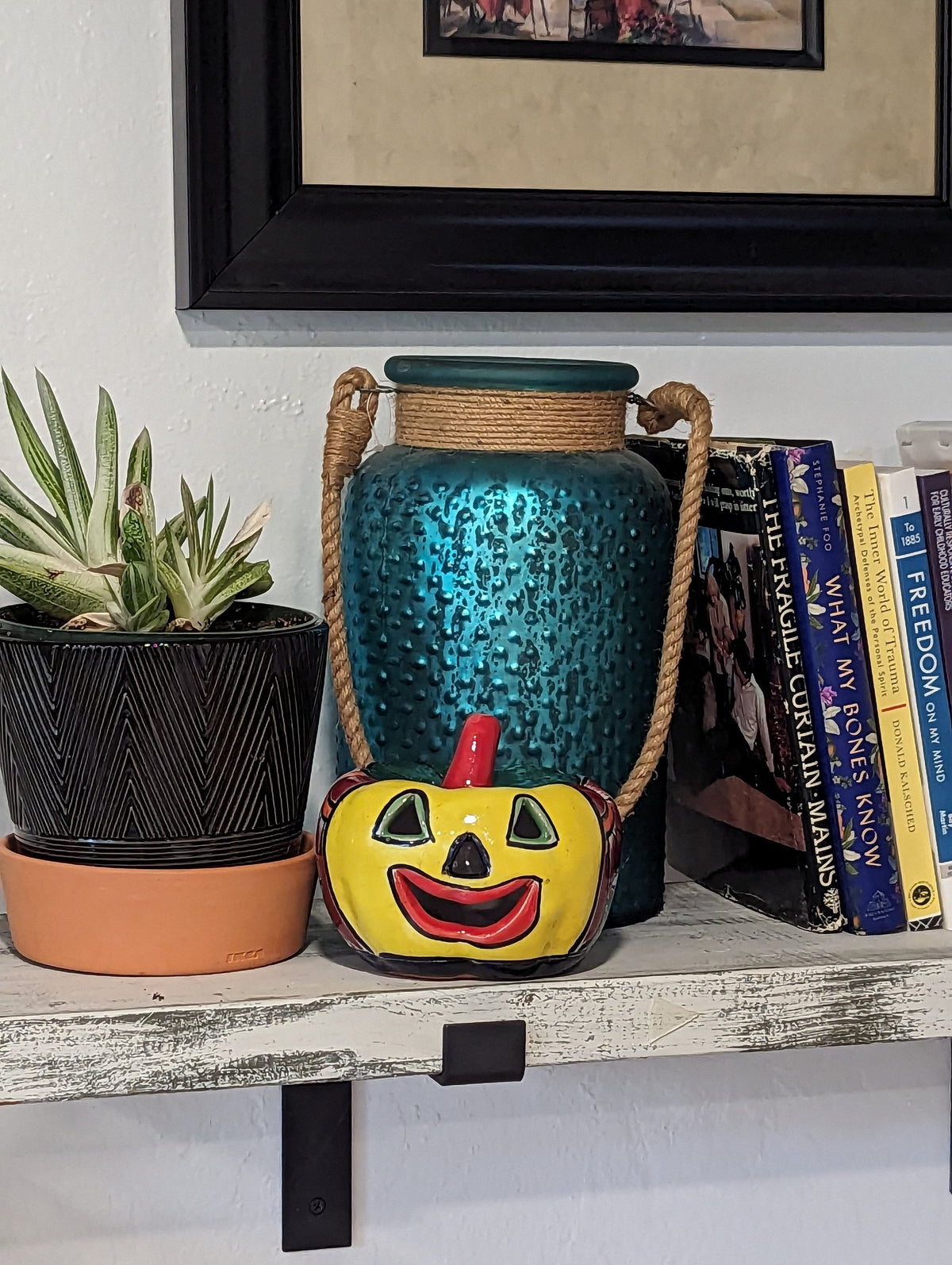 Halloween Pumpkin Decor, Jack-o-Lantern for Trick or Treat Party, Holiday Decor or Seasonal Yard Decor, Handmade Mexican Talavera Pottery