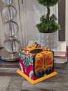 Facial Tissue Holder, Square Tissue Box, Talavera Pottery, Handmade in Mexico, 5" Tall Tissue Case