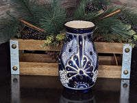 Blue Talavera Ceramic Vase | Handmade Mexican Pottery is Decorative Vase, Dried or Fresh Flowers, Colorful Home Decor