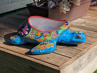 Talavera Turtle Planter, Handmade Mexican Pottery for Succulents or Flowers or Garden Decor, Ceramic Flower Pot for Outdoor or Home Decor