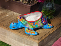 Talavera Turtle Planter, Handmade Mexican Pottery for Succulents or Flowers or Garden Decor, Ceramic Flower Pot for Outdoor or Home Decor