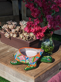 Talavera Turtle Planter, Handmade Mexican Pottery for Succulents or Flowers or Garden Decor, Ceramic Flower Pot for Outdoor or Home Decor