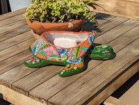 Talavera Turtle Planter, Handmade Mexican Pottery for Succulents or Flowers or Garden Decor, Ceramic Flower Pot for Outdoor or Home Decor
