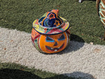 Pumpkin Halloween Decor, Indoor Halloween Party Decor or Outdoor Fall Decor, Handmade Mexican Talavera Pottery Home Decoration