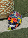 Halloween Skull Decor for Trick or Treat or Halloween Party, Holiday Decor or Seasonal Yard Decor, Handmade Mexican Talavera Pottery 12" H