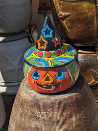 Pumpkin Halloween Talavera Pottery, Decorative Pumpkin, Handmade Mexican Talavera Art, Fall Garden Decor, Talavera Halloween Decor, Large