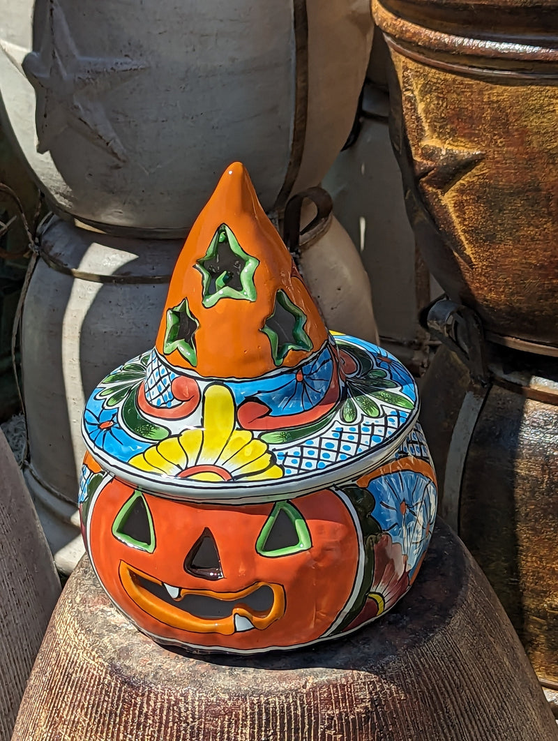 Pumpkin Halloween Talavera Pottery, Decorative Pumpkin, Handmade Mexican Talavera Art, Fall Garden Decor, Talavera Halloween Decor, Large