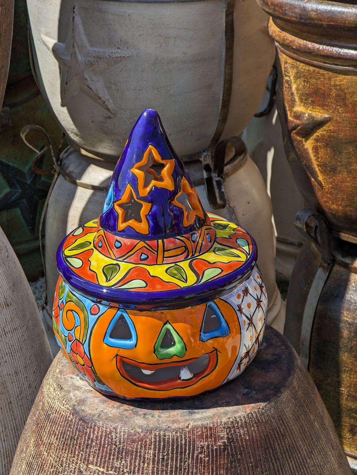 Pumpkin Halloween Talavera Pottery, Decorative Pumpkin, Handmade Mexican Talavera Art, Fall Garden Decor, Talavera Halloween Decor, Large
