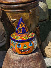 Pumpkin Halloween Talavera Pottery, Decorative Pumpkin, Handmade Mexican Talavera Art, Fall Garden Decor, Talavera Halloween Decor, Large