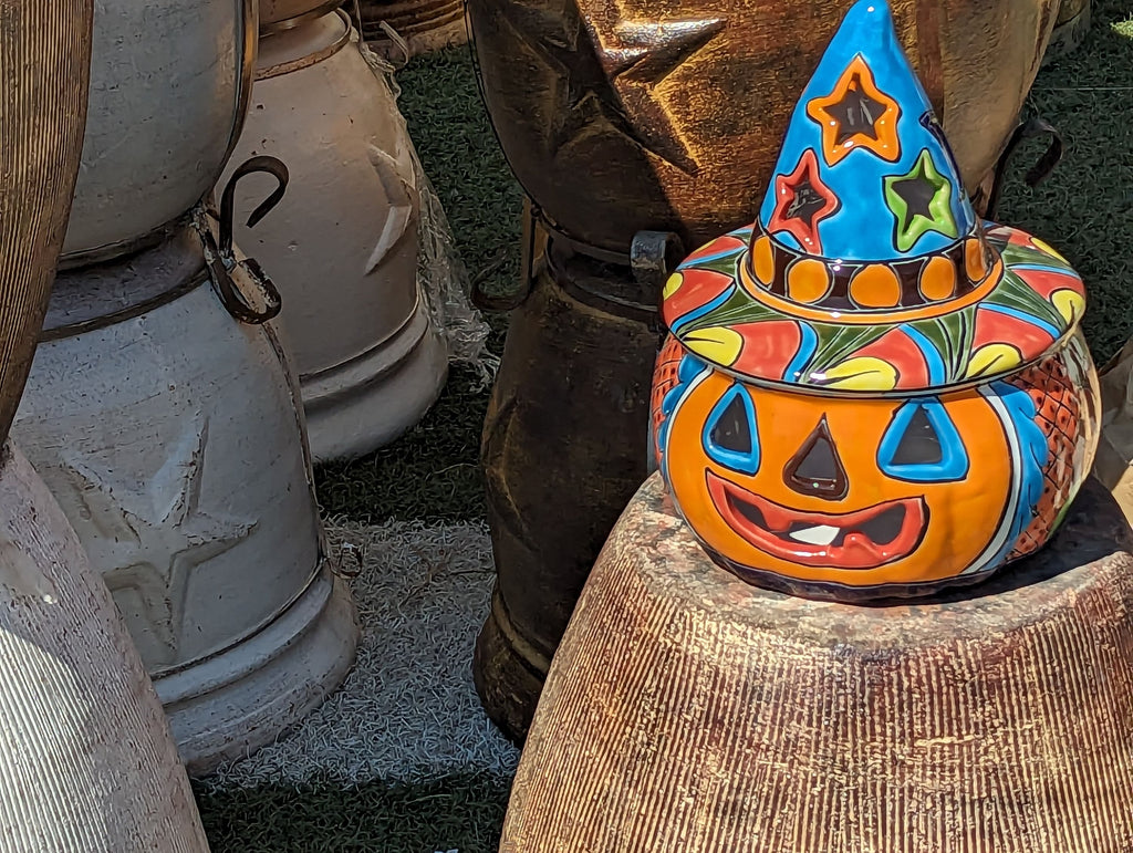 Halloween Talavera Pumpkin Fall Decor, Unique Halloween Gift, Handmade Mexican Art & Home Decor, Large