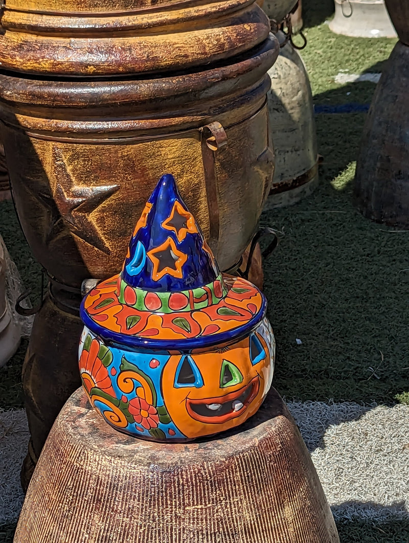 Pumpkin Halloween Talavera Pottery, Decorative Pumpkin, Handmade Mexican Talavera Art, Fall Garden Decor, Talavera Halloween Decor, Large