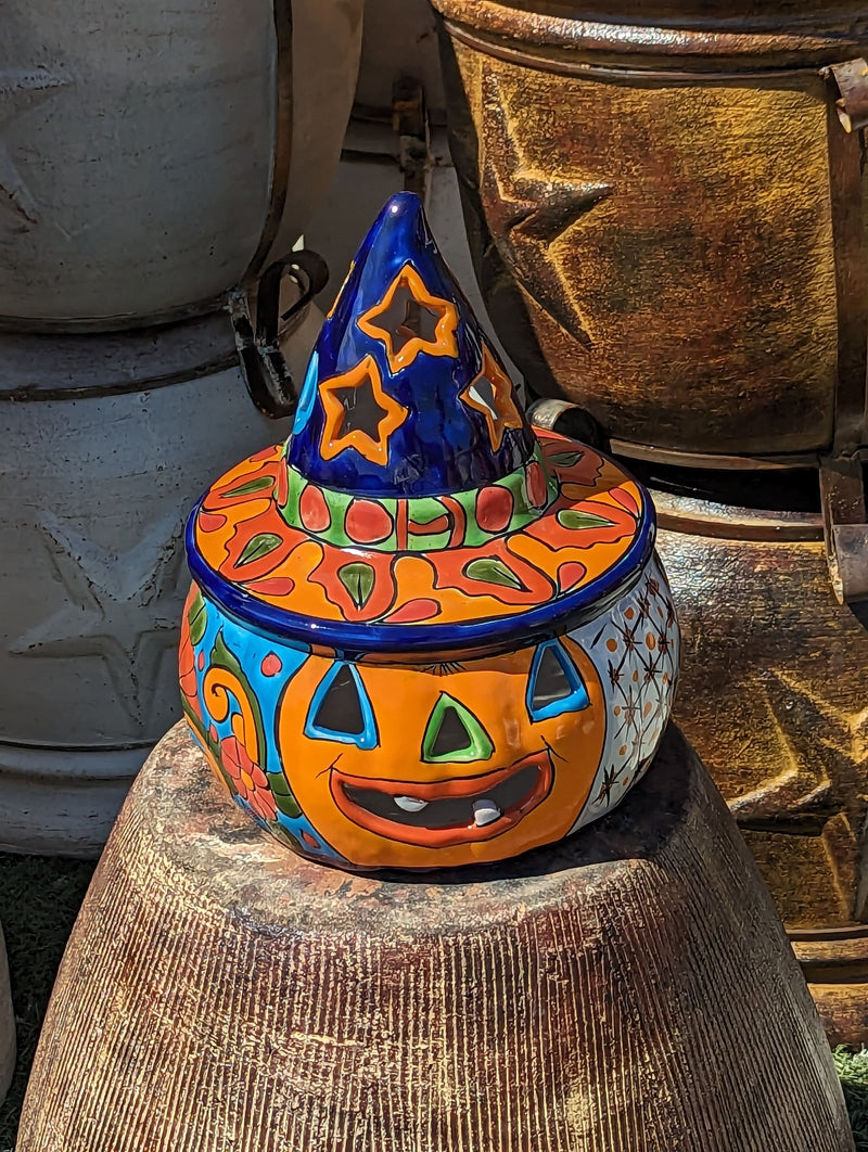 Pumpkin Halloween Talavera Pottery, Decorative Pumpkin, Handmade Mexican Talavera Art, Fall Garden Decor, Talavera Halloween Decor, Large