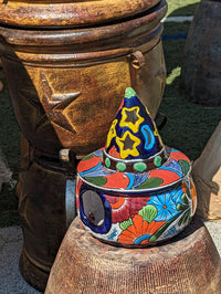 Pumpkin Halloween Talavera Pottery, Decorative Pumpkin, Handmade Mexican Talavera Art, Fall Garden Decor, Talavera Halloween Decor, Large