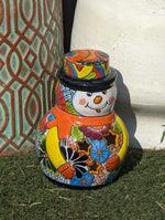 Frosty the Snowman Christmas Yard Art, Talavera Pottery, Porch Snowman, Snowman Porch Decor, Snowman Yard Art, Handmade In Mexico