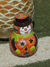 Frosty the Snowman Christmas Yard Art, Talavera Pottery, Porch Snowman, Snowman Porch Decor, Snowman Yard Art, Handmade In Mexico