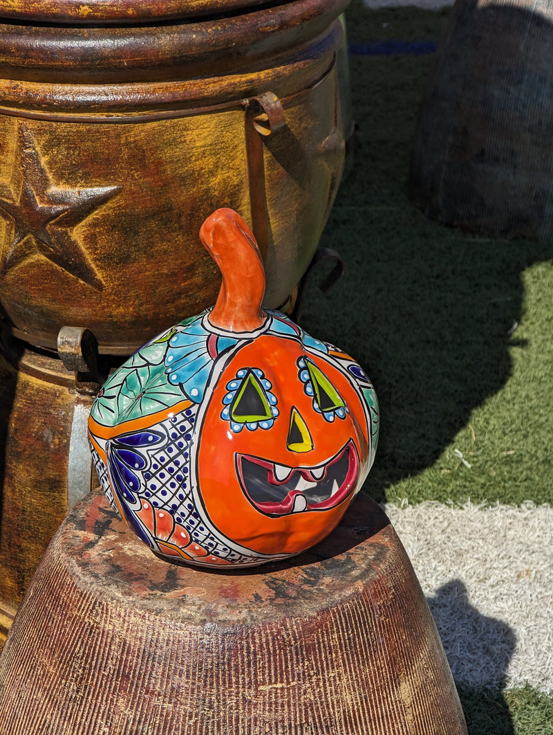 Halloween Fall Decor, Unique Gift for Trick or Treat Party, Home Decor or Seasonal Yard Decor, Handmade Mexican Talavera Pottery