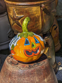 Halloween Pumpkin Decor, Jack-o-Lantern for Trick or Treat Party, Holiday Decor or Seasonal Yard Decor, Handmade Mexican Talavera Pottery
