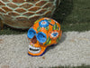 Halloween Skull Decor for Trick or Treat or Halloween Party, Holiday Decor or Seasonal Yard Decor, Handmade Mexican Talavera Pottery 9.5" H