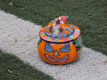 Pumpkin Halloween Decor, Indoor Halloween Party Decor or Outdoor Fall Decor, Handmade Mexican Talavera Pottery Home Decoration