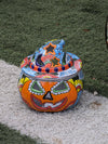 Pumpkin Halloween Decor, Indoor Halloween Party Decor or Outdoor Fall Decor, Handmade Mexican Talavera Pottery Home Decoration