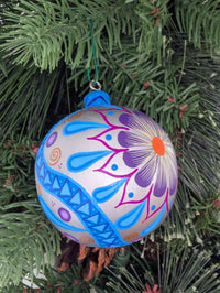 Christmas Ornaments: Unique Mexican Christmas Decor features festive patterns & bold colors, Hand Painted Wood Ornament for Christmas Tree