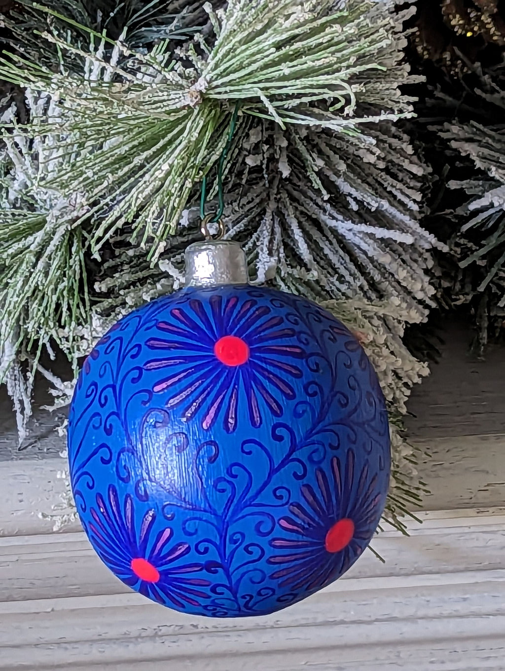 Christmas Ornaments: Unique Mexican Christmas Decor features festive patterns & bold colors, Hand Painted Wood Ornament for Christmas Tree