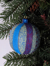 Christmas Ornaments: Unique Mexican Christmas Decor features festive patterns & bold colors, Hand Painted Wood Ornament for Christmas Tree