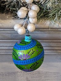 Christmas Ornaments: Unique Mexican Christmas Decor features festive patterns & bold colors, Hand Painted Wood Ornament for Christmas Tree