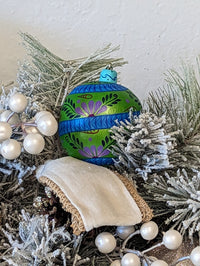 Christmas Ornaments: Unique Mexican Christmas Decor features festive patterns & bold colors, Hand Painted Wood Ornament for Christmas Tree