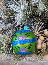 Christmas Ornaments: Unique Mexican Christmas Decor features festive patterns & bold colors, Hand Painted Wood Ornament for Christmas Tree