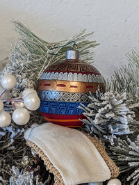 Christmas Ornaments: Unique Mexican Christmas Decor features festive patterns & bold colors, Hand Painted Wood Ornament for Christmas Tree