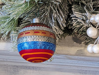Christmas Ornaments: Unique Mexican Christmas Decor features festive patterns & bold colors, Hand Painted Wood Ornament for Christmas Tree