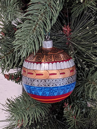 Christmas Ornaments: Unique Mexican Christmas Decor features festive patterns & bold colors, Hand Painted Wood Ornament for Christmas Tree