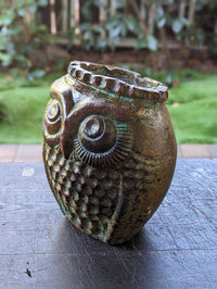 Mexican Owl Planter Pot for Indoor Home Decor or Outdoor Garden Decorations, Medium Owl, Reddish Brown