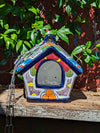 Ceramic Bird Feeder, Talavera Pottery, Decorative Outdoor Hanging Feeder Station, Handmade Mexican Pottery, Attract Wild Birds