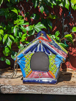 Ceramic Bird Feeder, Talavera Pottery, Decorative Outdoor Hanging Feeder Station, Handmade Mexican Pottery, Attract Wild Birds