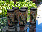 Five Talavera Ceramic Glasses, Handmade Talavera Pottery, Ceramic Water Glass Set for the Kitchen or Dining Room, Mexican Pottery