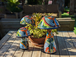 Pre-Order | Mushroom Garden Decor & Yard Art, Ships 9-25 | Ceramic Talavera Pottery, Unique Home Decor, 3 Toadstools Handmade in Mexico