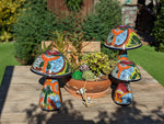 Pre-Order | Mushroom Garden Decor & Yard Art, Ships 9-25 | Ceramic Talavera Pottery, Unique Home Decor, 3 Toadstools Handmade in Mexico