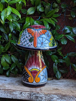 Pre-Order | Mushroom Garden Decor & Yard Art, Ships 9-25 | Ceramic Talavera Pottery, Unique Home Decor, 3 Toadstools Handmade in Mexico