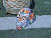 Halloween Skull Decor for Trick or Treat or Halloween Party, Holiday Decor or Seasonal Yard Decor, Handmade Mexican Talavera Pottery 12" H