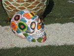 Halloween Skull Decor for Trick or Treat or Halloween Party, Holiday Decor or Seasonal Yard Decor, Handmade Mexican Talavera Pottery 12" H