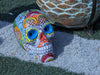 Halloween Skull Decor for Trick or Treat or Halloween Party, Holiday Decor or Seasonal Yard Decor, Handmade Mexican Talavera Pottery 12" H