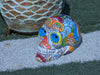 Halloween Skull Decor for Trick or Treat or Halloween Party, Holiday Decor or Seasonal Yard Decor, Handmade Mexican Talavera Pottery 12" H