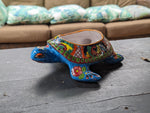 Talavera Turtle Planter, Handmade Mexican Pottery for Succulents or Flowers or Garden Decor, Ceramic Flower Pot for Outdoor or Home Decor